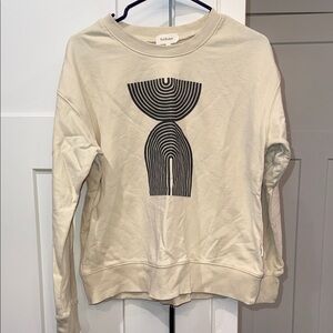 bohme Cream Sweatshirt with Black Abstract Graphic
